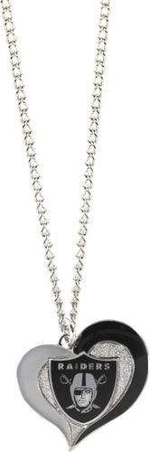 WHOLESALE LAS VEGAS RAIDERS SWIRL HEART NECKLACE