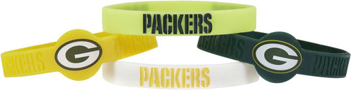 WHOLESALE GREEN BAY PACKERS SILICONE BRACELET (4-PACK)
