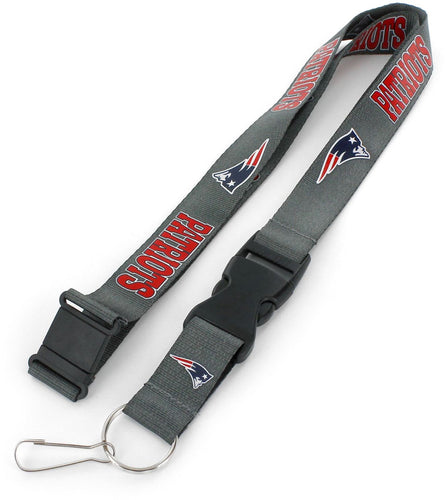 WHOLESALE NEW ENGLAND PATRIOTS (CHARCOAL) TEAM LANYARD