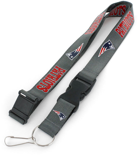 WHOLESALE NEW ENGLAND PATRIOTS (CHARCOAL) TEAM LANYARD