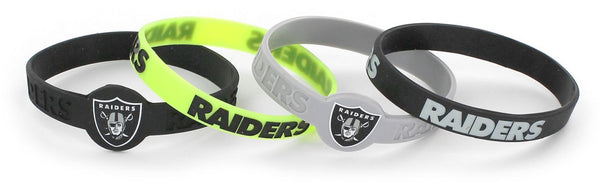 WHOLESALE LAS VEGAS RAIDERS SILICONE BRACELET (4-PACK)