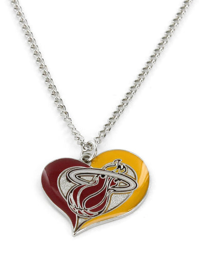 WHOLESALE MIAMI HEAT SWIRL HEART NECKLACE