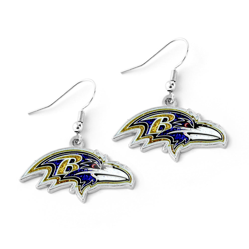 WHOLESALE BALTIMORE RAVENS GLITTER DAZZLE EARRINGS