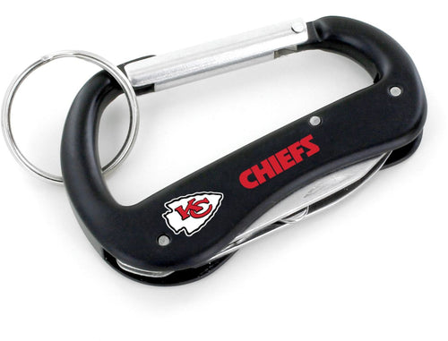 WHOLESALE KANSAS CITY CHIEFS CARABINER MULTI TOOL KEYCHAIN (SP)