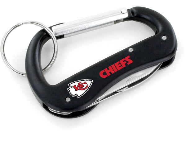 WHOLESALE KANSAS CITY CHIEFS CARABINER MULTI TOOL KEYCHAIN (SP)