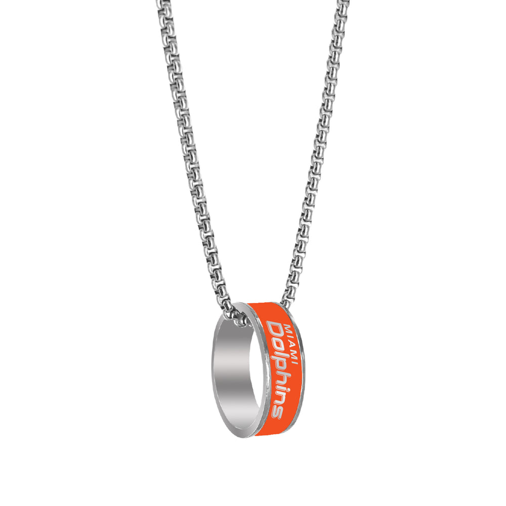 WHOLESALE MIAMI DOLPHINS (SILVER) FASHION RING PENDANT NECKLACE