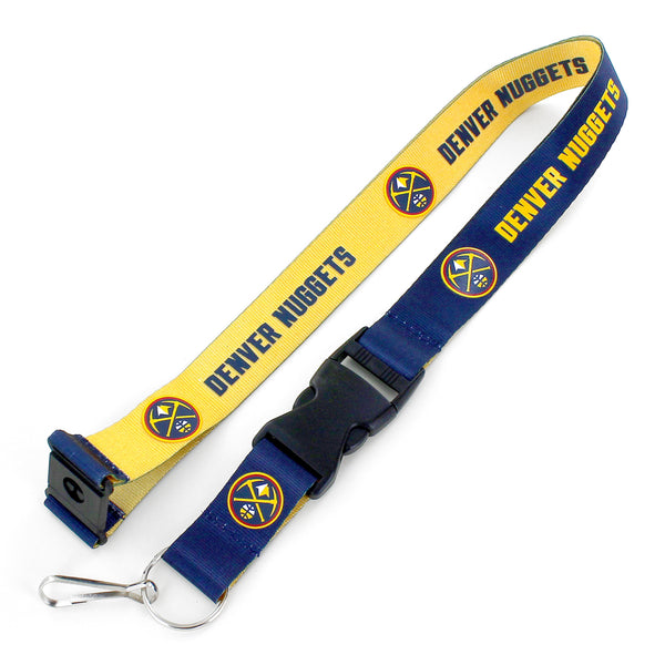 WHOLESALE DENVER NUGGETS (BLUE/YELLOW) REVERSIBLE LANYARD