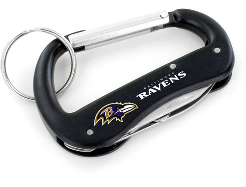 WHOLESALE BALTIMORE RAVENS CARABINER MULTI TOOL KEYCHAIN (SP)