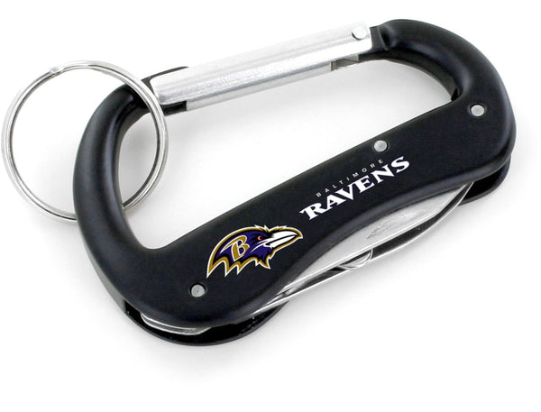 WHOLESALE BALTIMORE RAVENS CARABINER MULTI TOOL KEYCHAIN (SP)