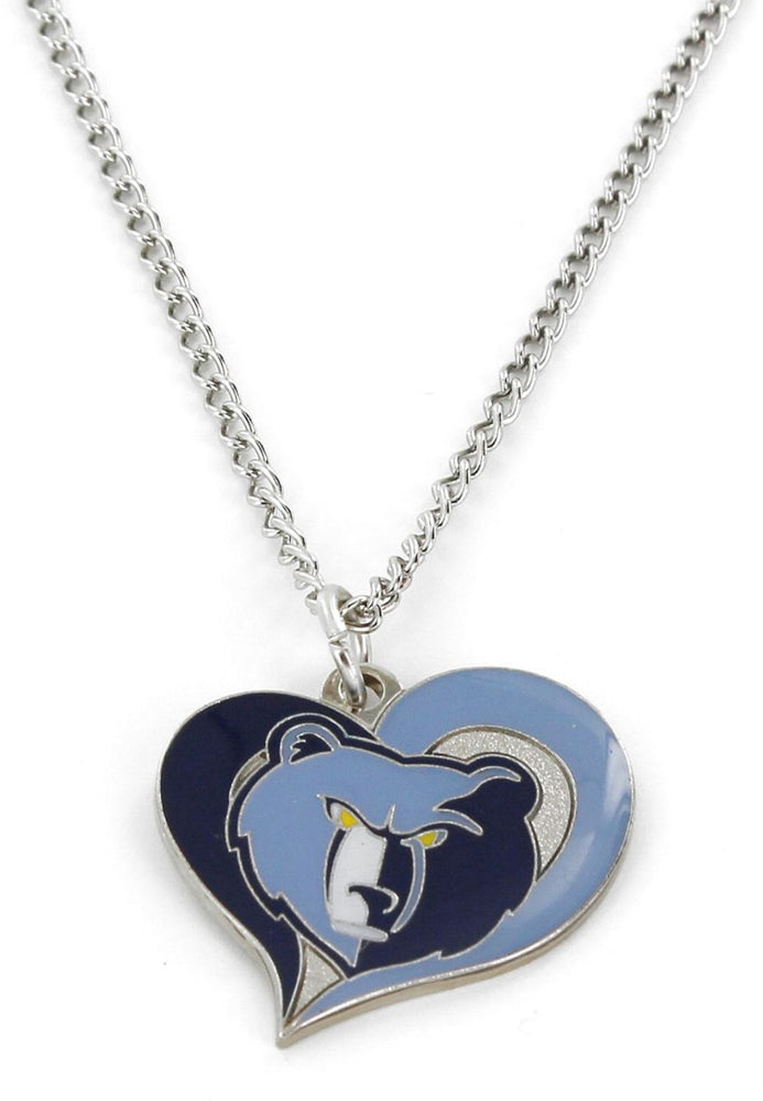 WHOLESALE MEMPHIS GRIZZLIES SWIRL HEART NECKLACE
