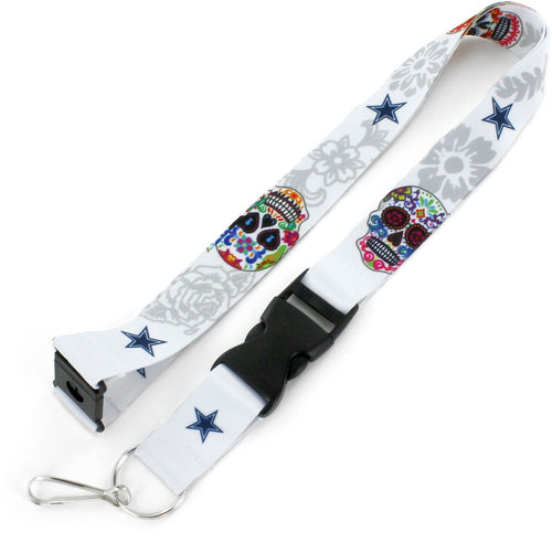 WHOLESALE DALLAS COWBOYS (WHITE) SUGAR SKULL LANYARD