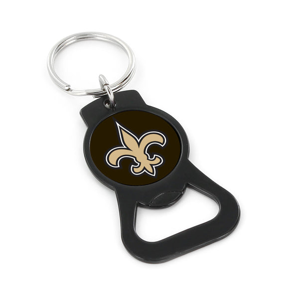 WHOLESALE NEW ORLEANS SAINTS (BLACK) BOTTLE OPENER KEYCHAIN