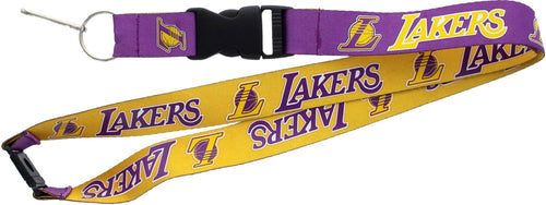 WHOLESALE LOS ANGELES LAKERS (YELLOW/PURPLE) REVERSIBLE LANYARD