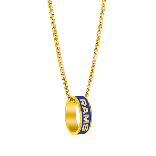 WHOLESALE LOS ANGELES RAMS (GOLD) FASHION RING PENDANT NECKLACE