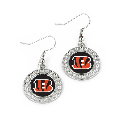 WHOLESALE CINCINNATI BENGALS DIMPLE EARRINGS (FJ-1080)
