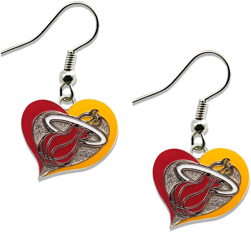 WHOLESALE MIAMI HEAT SWIRL HEART EARRINGS