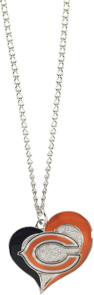 WHOLESALE CHICAGO BEARS SWIRL HEART NECKLACE