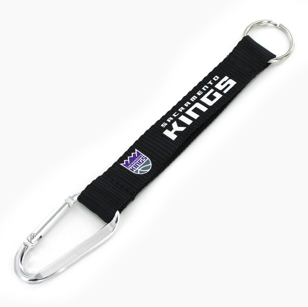 WHOLESALE SACRAMENTO KINGS (BLACK) CARABINER LANYARD KEYCHAIN