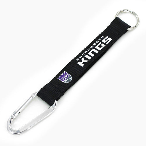 WHOLESALE SACRAMENTO KINGS (BLACK) CARABINER LANYARD KEYCHAIN
