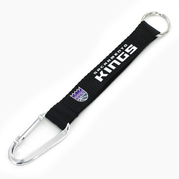 WHOLESALE SACRAMENTO KINGS (BLACK) CARABINER LANYARD KEYCHAIN