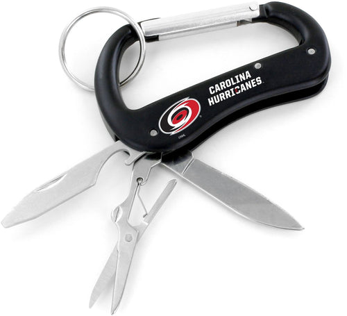 WHOLESALE CAROLINA HURRICANES CARABINER MULTI TOOL KEYCHAIN (SP)