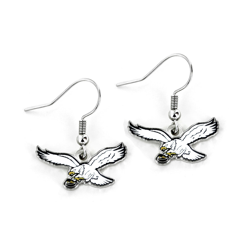 WHOLESALE PHILADELPHIA EAGLES RETRO WHITE EAGLE DANGLER EARRINGS