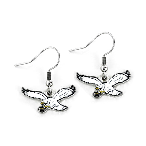 WHOLESALE PHILADELPHIA EAGLES RETRO WHITE EAGLE DANGLER EARRINGS