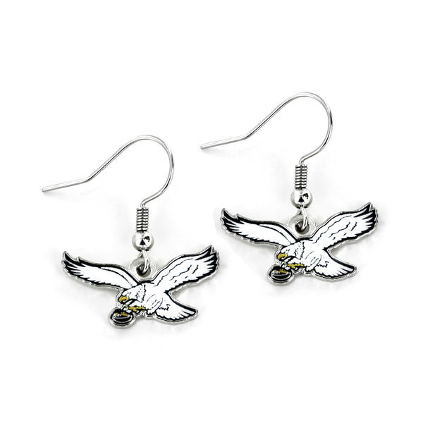 WHOLESALE PHILADELPHIA EAGLES RETRO WHITE EAGLE DANGLER EARRINGS