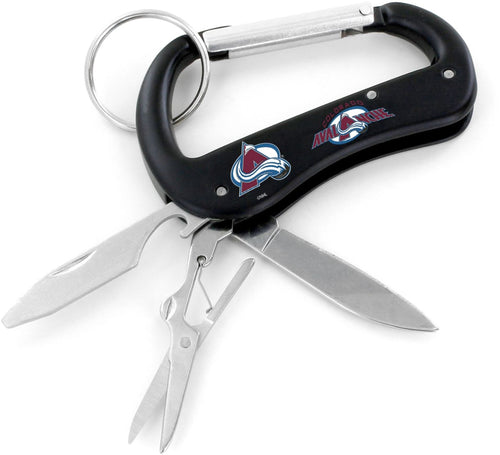 WHOLESALE COLORADO AVALANCHE CARABINER MULTI TOOL KEYCHAIN (SP)