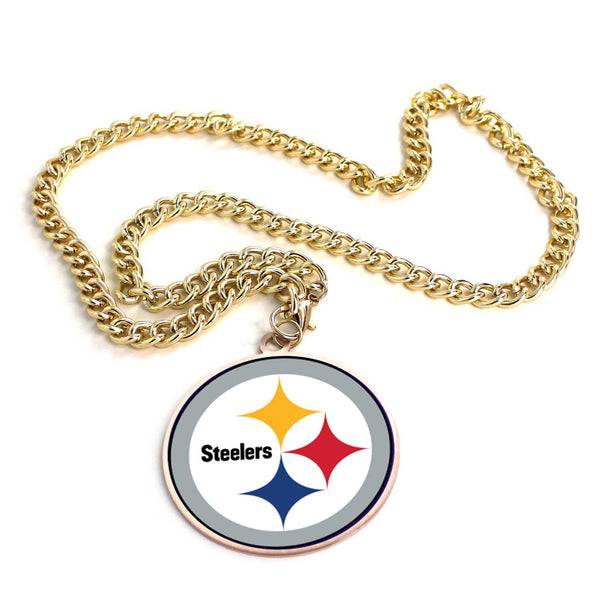 WHOLESALE PITTSBURGH STEELERS (GOLD) TEAM EMBLEM NECKLACE