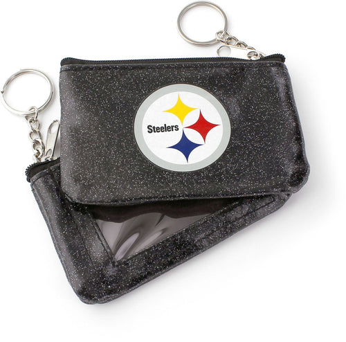 WHOLESALE PITTSBURGH STEELERS (BLACK) SPARKLE COIN PURSE (OC)