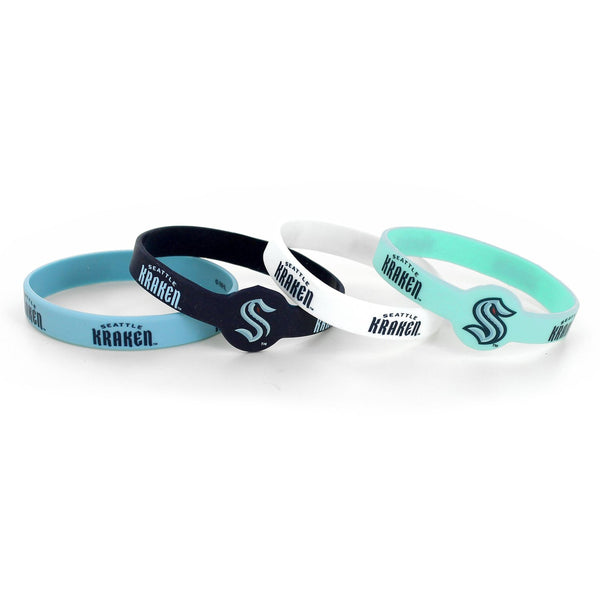 WHOLESALE SEATTLE KRAKEN SILICONE BRACELET (4-PACK)
