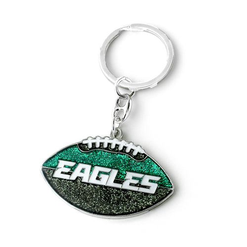 WHOLESALE PHILADELPHIA EAGLES GLITTER FOOTBALL KEYCHAIN
