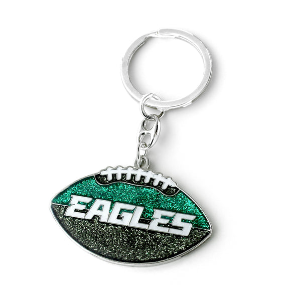 WHOLESALE PHILADELPHIA EAGLES GLITTER FOOTBALL KEYCHAIN