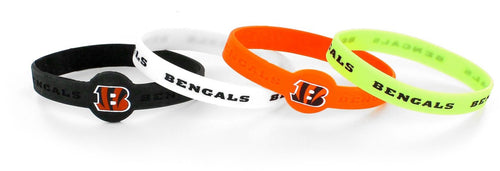 WHOLESALE CINCINNATI BENGALS SILICONE BRACELETS (4-PACK)