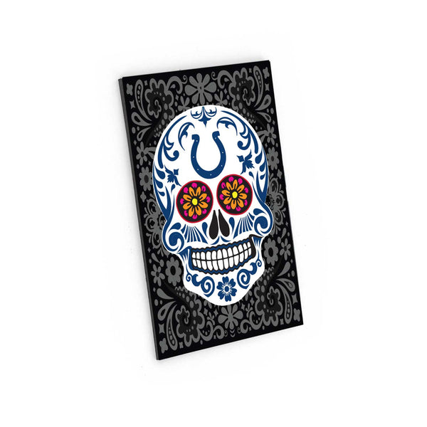 INDIANAPOLIS COLTS SUGAR SKULL PATTERN MAGNET
