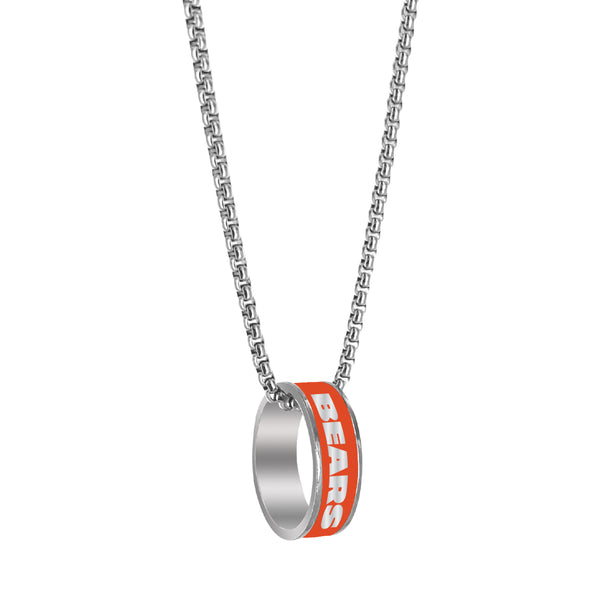 WHOLESALE CHICAGO BEARS (SILVER) FASHION RING PENDANT NECKLACE