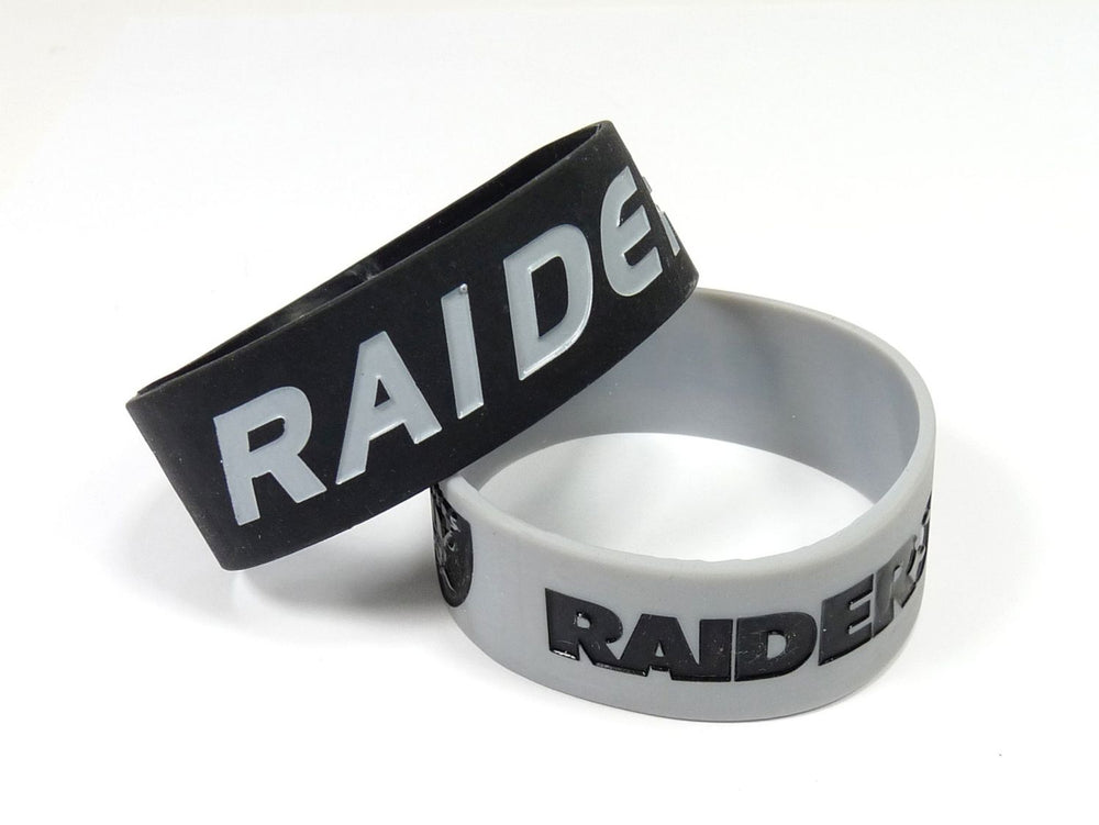WHOLESALE LAS VEGAS RAIDERS WIDE BRACELETS (2-PACK)