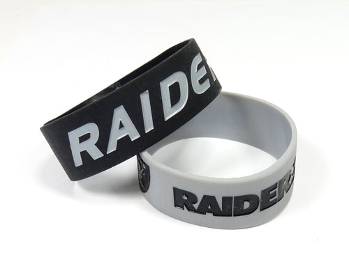 WHOLESALE LAS VEGAS RAIDERS WIDE BRACELETS (2-PACK)