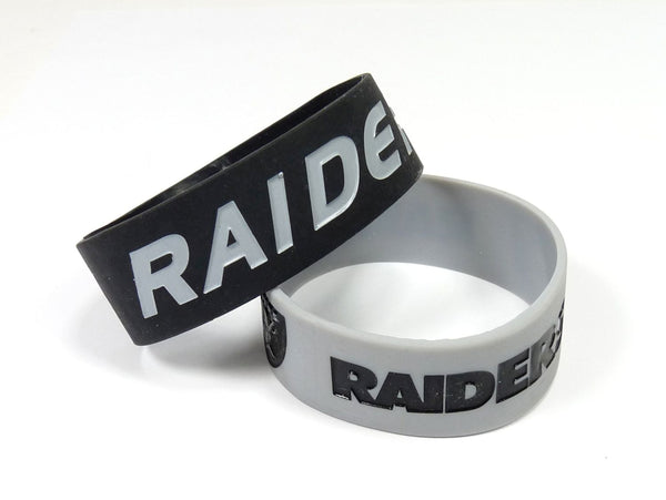 WHOLESALE LAS VEGAS RAIDERS WIDE BRACELETS (2-PACK)
