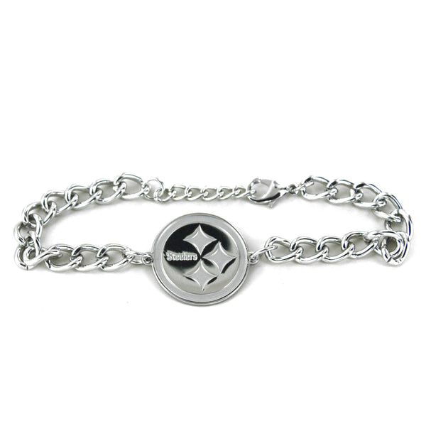 WHOLESALE PITTSBURGH STEELERS CHAIN LINK LOGO BRACELET