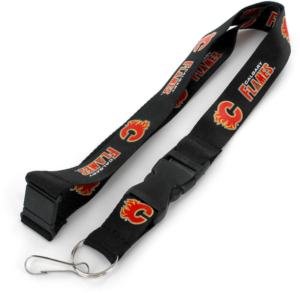 WHOLESALE CALGARY FLAMES (BLACK) TEAM LANYARD