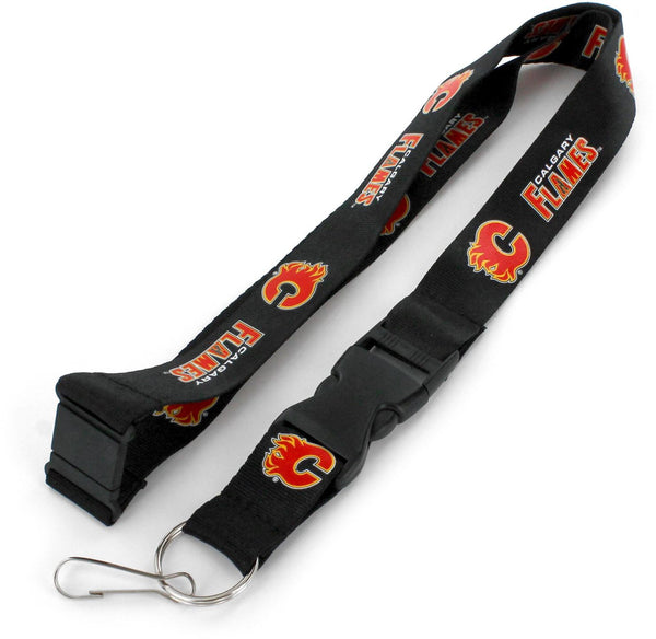 WHOLESALE CALGARY FLAMES (BLACK) TEAM LANYARD