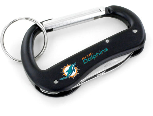 WHOLESALE MIAMI DOLPHINS CARABINER MULTI TOOL KEYCHAIN (SP)