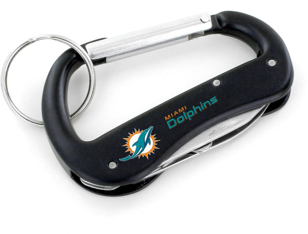 WHOLESALE MIAMI DOLPHINS CARABINER MULTI TOOL KEYCHAIN (SP)