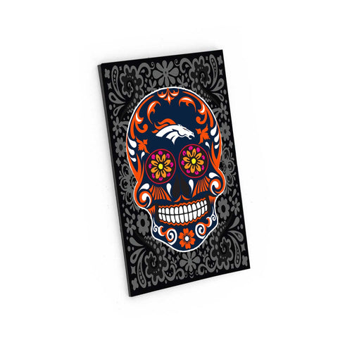DENVER BRONCOS SUGAR SKULL PATTERN MAGNET