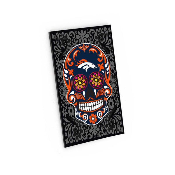 DENVER BRONCOS SUGAR SKULL PATTERN MAGNET