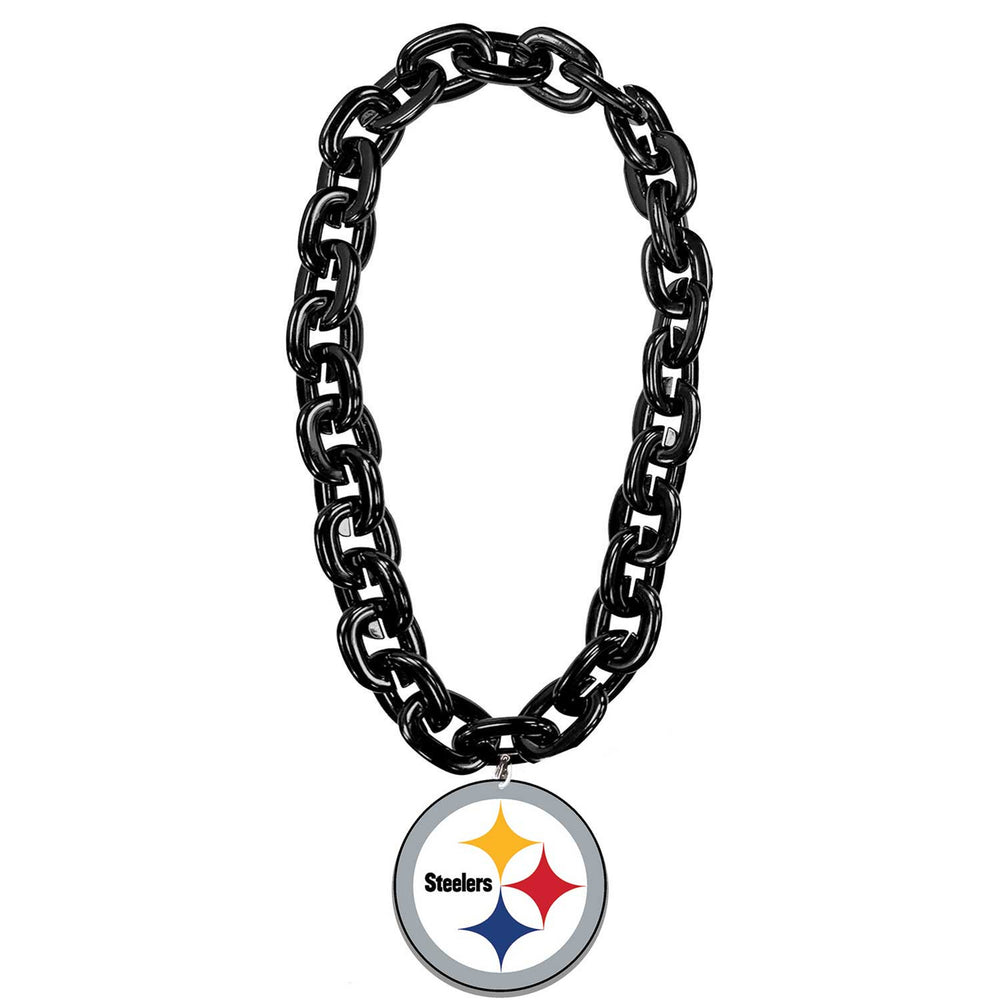 WHOLESALE PITTSBURGH STEELERS PRINTED ROUND LOGO (BLACK) FAN CHAIN