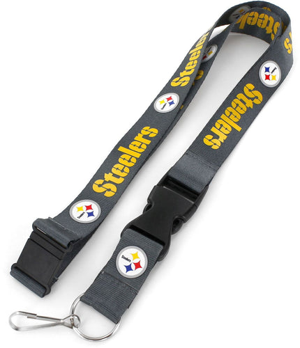 WHOLESALE PITTSBURGH STEELERS (CHARCOAL) TEAM LANYARD