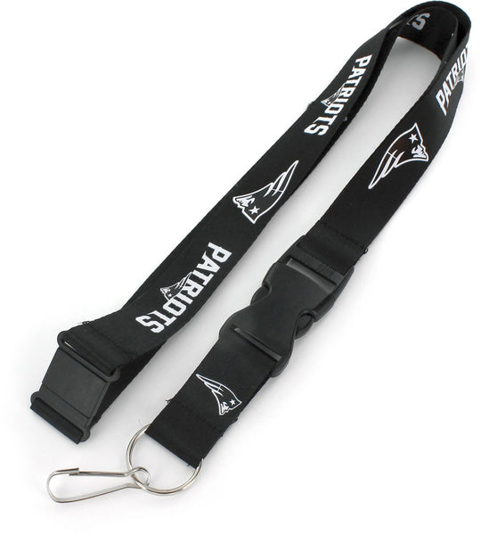 WHOLESALE NEW ENGLAND PATRIOTS (BLACK & WHITE) TEAM LANYARD